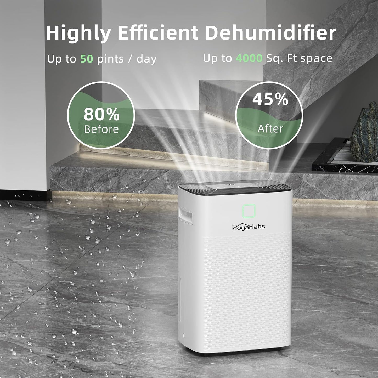 Hogarlabs 50 Pint Dehumidifiers for Home and Basements