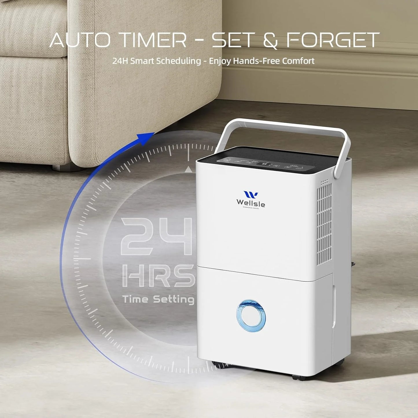 Wellsle 4000 Sq.ft 80 Pints Dehumidifier for Basement with Drain Hose
